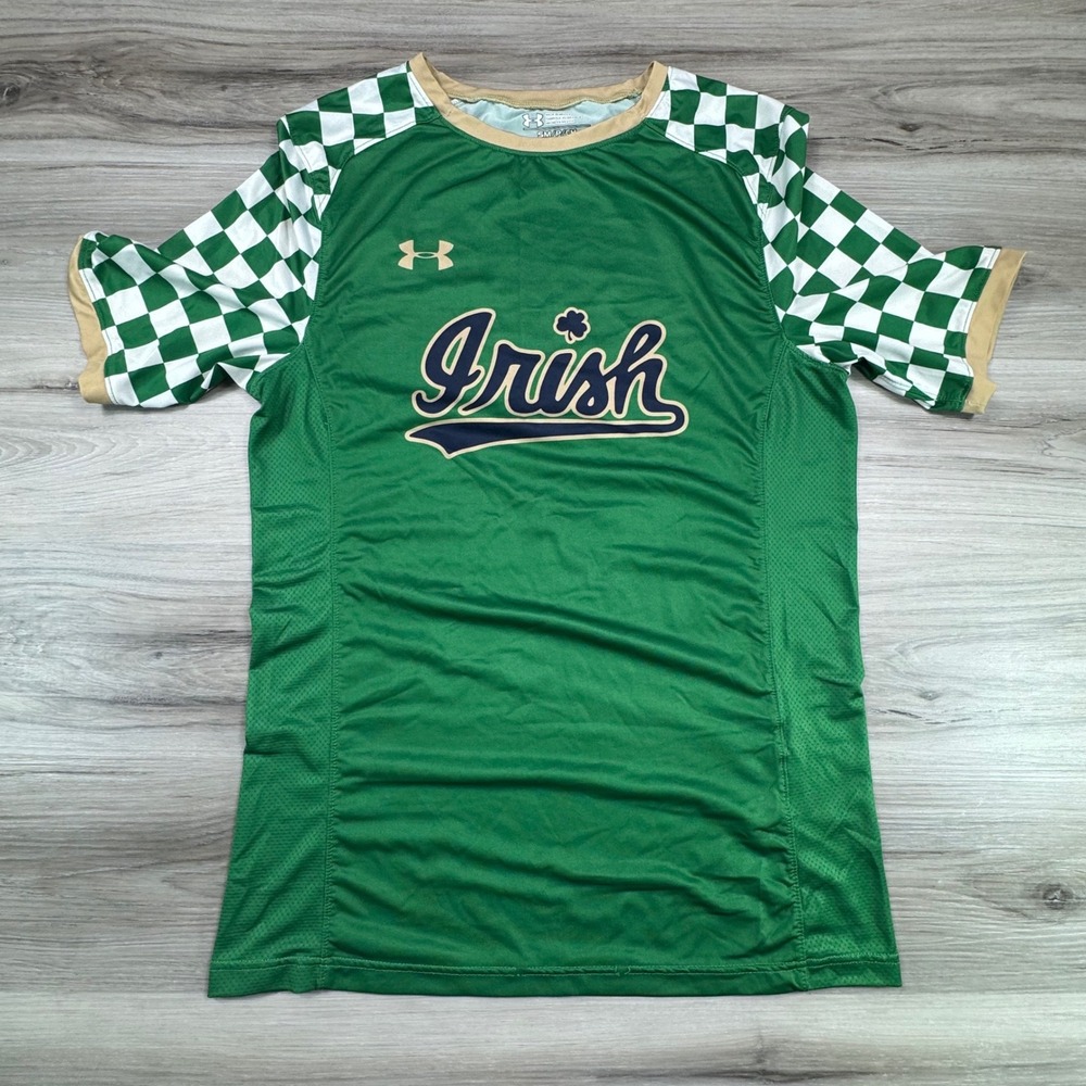 Under Armour Notre Dame Fighting Irish‎ Soccer Jersey Green Checkered Small